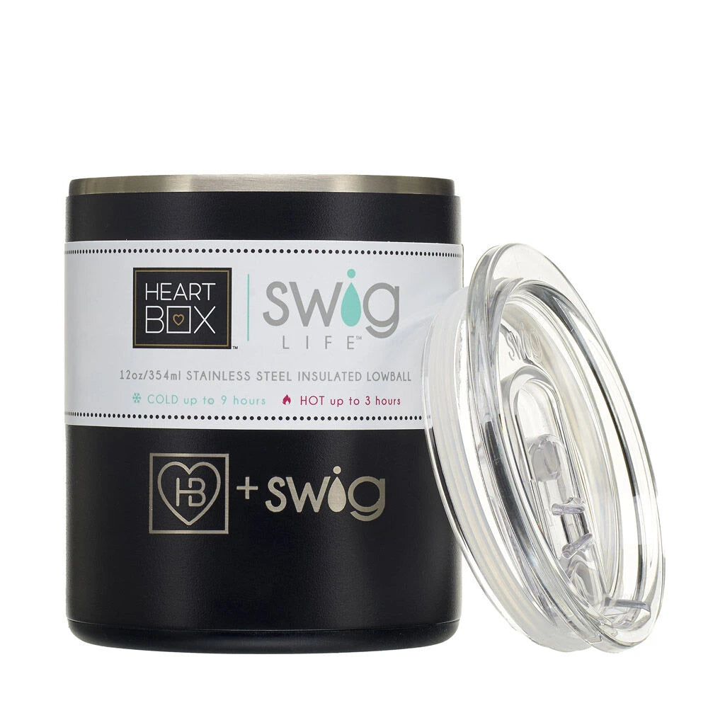 12 oz. HeartBox x Swig Life Stainless Steel Insulated Lowball | Build-A-Bear® - US 3973