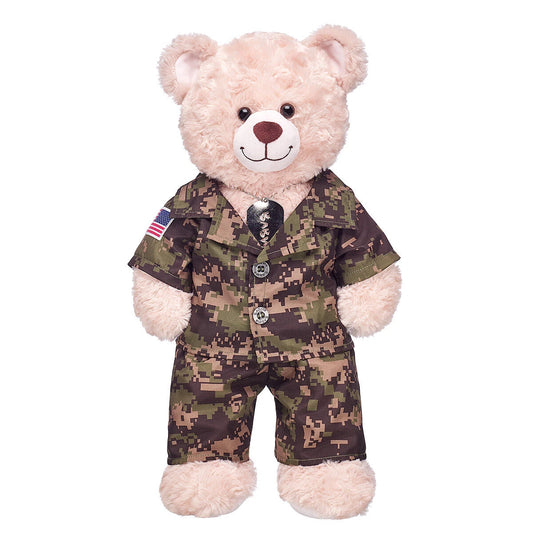 Green Digital Camo Uniform with USA Flag for Stuffed Animals | Build-A-Bear® - US 8689