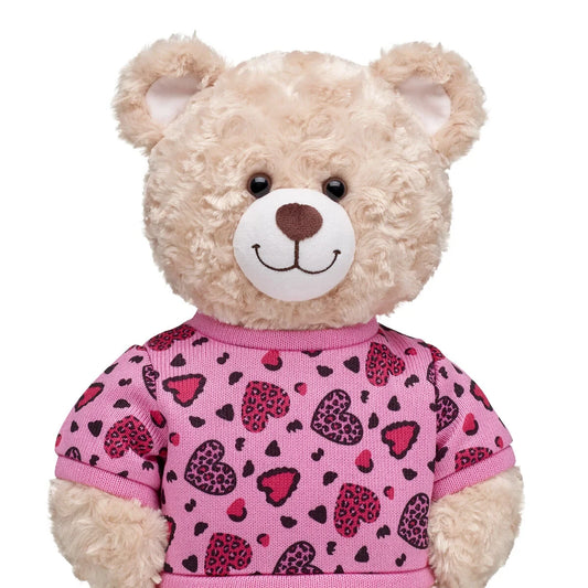 Leopard Print Heart Sweater | Build-A-Bear - US 9761