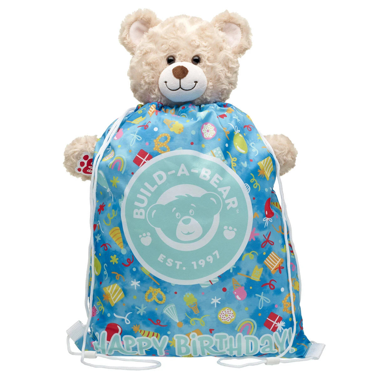 Tie-Dye Birthday Stuffed Animal Bear Carrier | Build-A-Bear® - US 3694