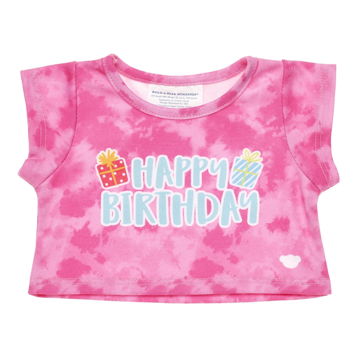 Pink Tie-Dye Birthday T-Shirt for Stuffed Animals - US 1729