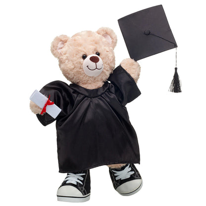 Happy Hugs Teddy Bear Black Graduation Gown Gift Set | Build-A-Bear® - US 9258