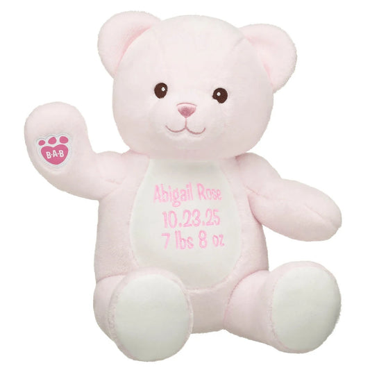 Embroidered Baby Pink Teddy Bear | Build-A-Bear® - US 8891