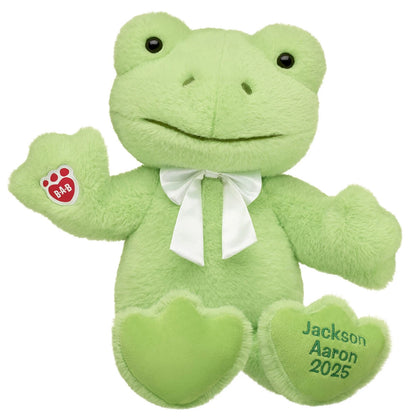 Embroidered Spring Green Frog Plush &amp; White Gifting Bow | Build-A-Bear® - US 3981