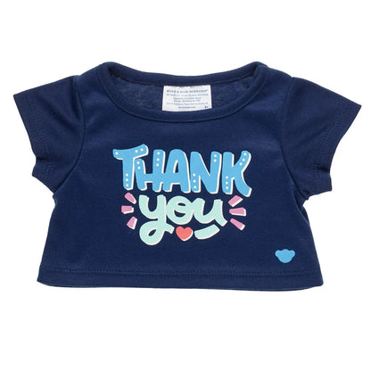 "Thank You" Plush Toy T-Shirt - Navy Blue - US 7267