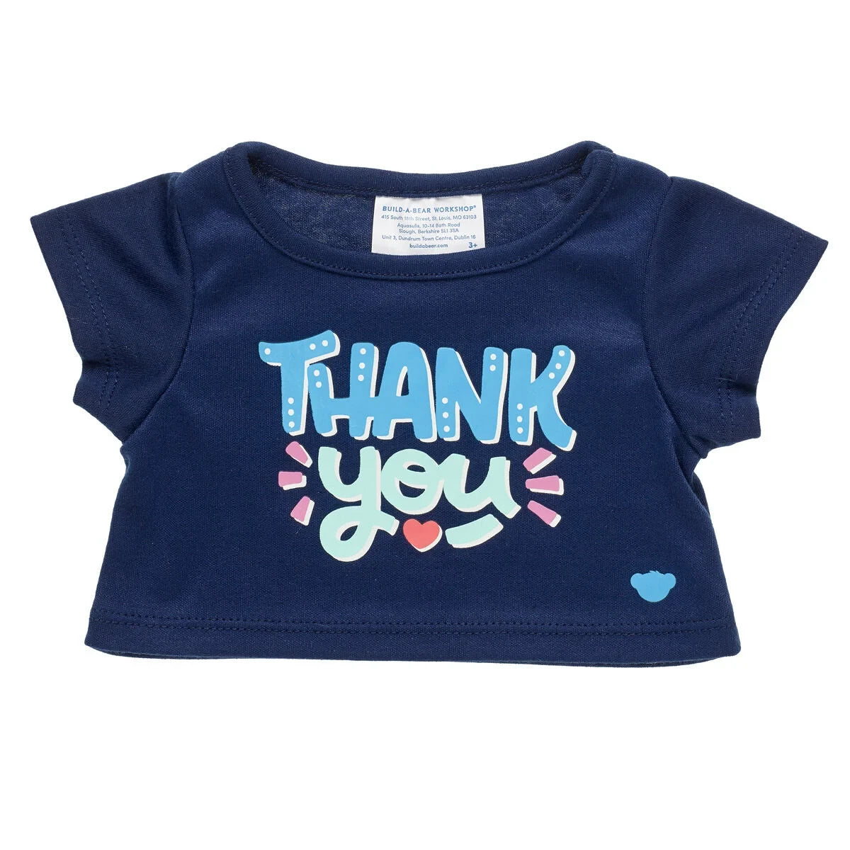 "Thank You" Plush Toy T-Shirt - Navy Blue - US 7424