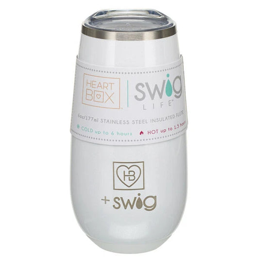 6 oz. HeartBox x Swig Life White Stemless Flute | Build-A-Bear® - US 1661