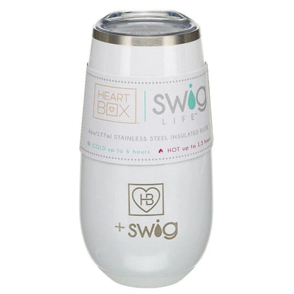 6 oz. HeartBox x Swig Life White Stemless Flute | Build-A-Bear® - US 4507