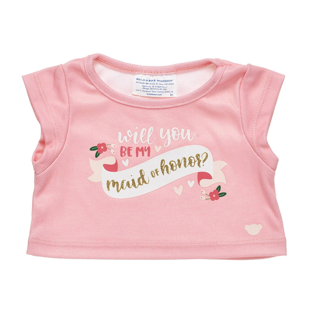 "Will You Be My Maid of Honor?" T-Shirt for Stuffed Animals | Build-A-Bear® - US 8285