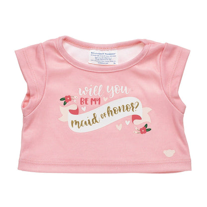 "Will You Be My Maid of Honor?" T-Shirt for Stuffed Animals | Build-A-Bear® - US 7103