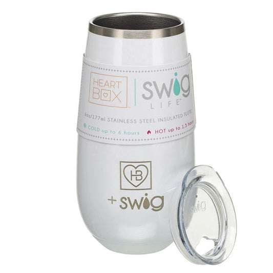 6 oz. HeartBox x Swig Life White Stemless Flute | Build-A-Bear® - US 4507