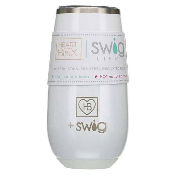 6 oz. HeartBox x Swig Life White Stemless Flute | Build-A-Bear® - US 4507