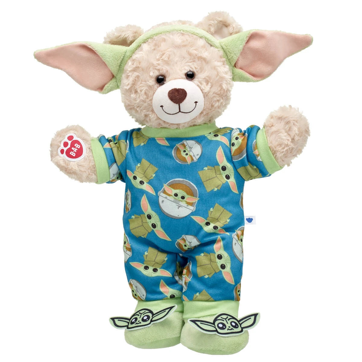 Happy Hugs Teddy Bear with Star Wars Grogu™ Sleeper &amp; Slippers Gift Set | Build-A-Bear® - US 3506