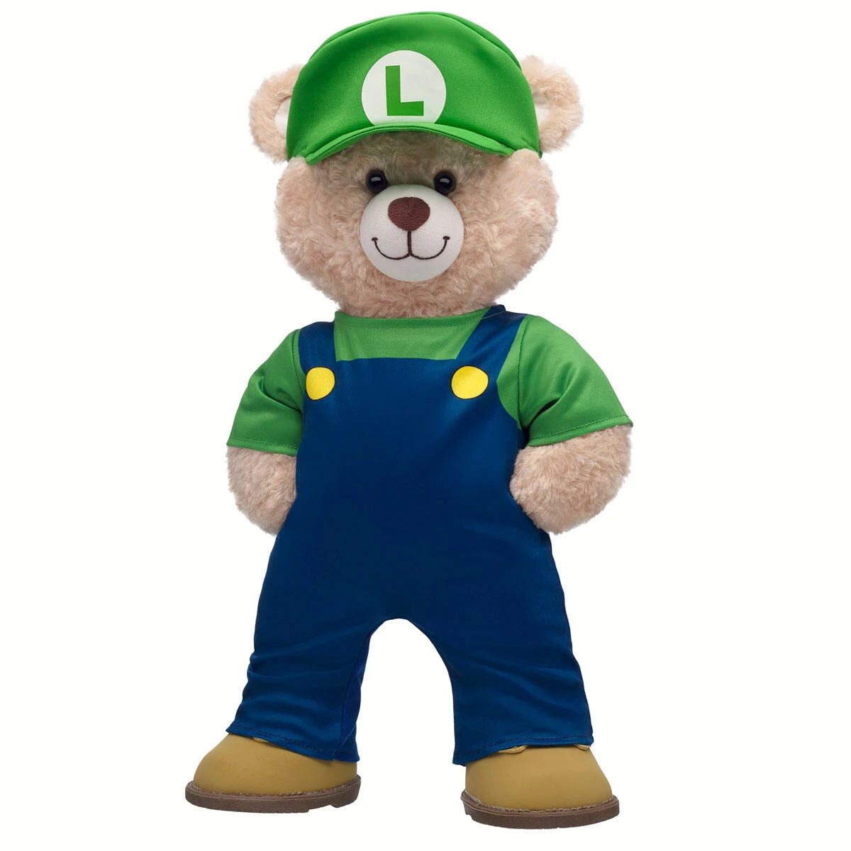 Super Mario Happy Hugs Teddy Bear Luigi Gift Set | Build-A-Bear - US 3193