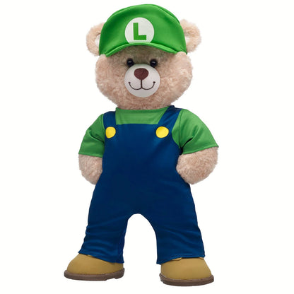 Super Mario Happy Hugs Teddy Bear Luigi Gift Set | Build-A-Bear - US 1794