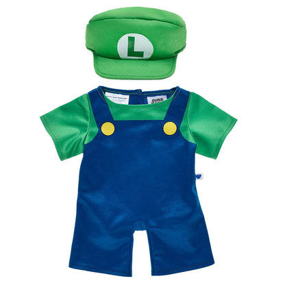 Super Mario Happy Hugs Teddy Bear Luigi Gift Set | Build-A-Bear - US 3193