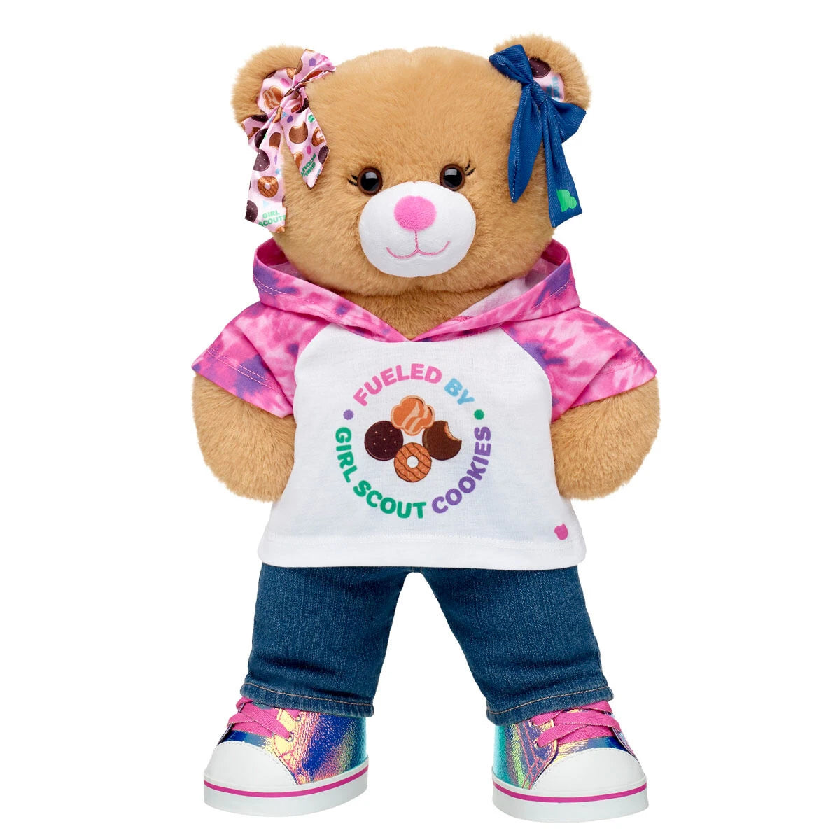 Girl Scout Cookie Teddy Bear Hoodie Gift Set w/ Bows | BAB - US 3314