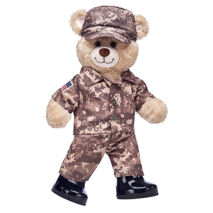 Happy Hugs Teddy Bear Khaki Camo Gift Set | Build-A-Bear® - US 2731