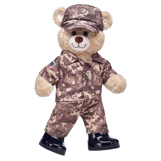 Happy Hugs Teddy Bear Khaki Camo Gift Set | Build-A-Bear® - US 2731