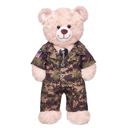 Green Digital Camo Uniform with USA Flag for Stuffed Animals | Build-A-Bear® - US 5715