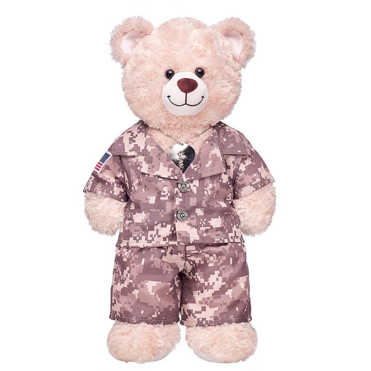 Khaki Digital Camo Uniform with USA Flag for Stuffed Animals | Build-A-Bear® - US 3440