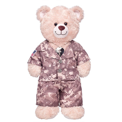 Khaki Digital Camo Uniform with USA Flag for Stuffed Animals | Build-A-Bear® - US 9547