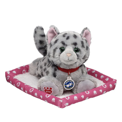 Promise Pets Ocicat Stuffed Animal w/ Pink Bed | Build-A-Bear - US 9395