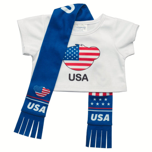 USA Scarf &amp; T-Shirt Set | Build-A-Bear - US 9348