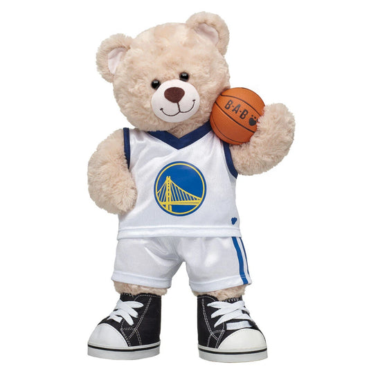 Golden State Warriors Happy Hugs Teddy Bear Basketball Gift Set | Build-A-Bear® - US 9067