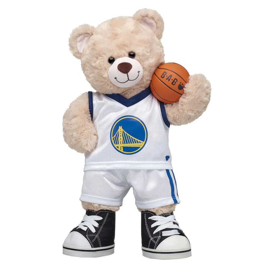 Golden State Warriors Happy Hugs Teddy Bear Basketball Gift Set | Build-A-Bear® - US 7256