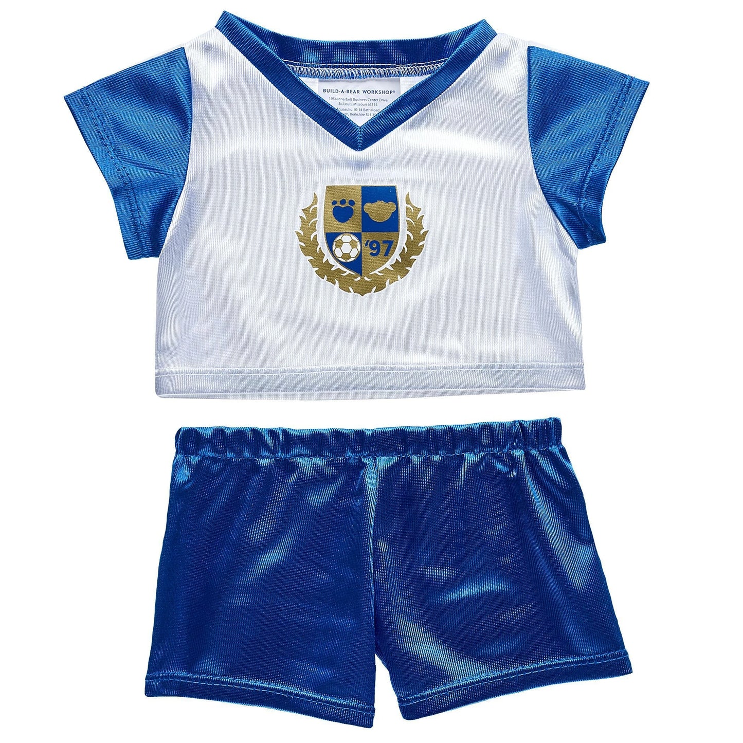 Blue &amp; White Soccer Uniform 2 pc. for Stuffed Animals | Build-A-Bear® - US 3126