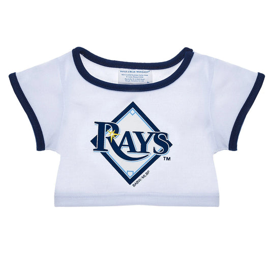 Tampa Bay Rays™ White &amp; Blue Ringer T-Shirt for Stuffed Animals | Build-A-Bear® - US 7924