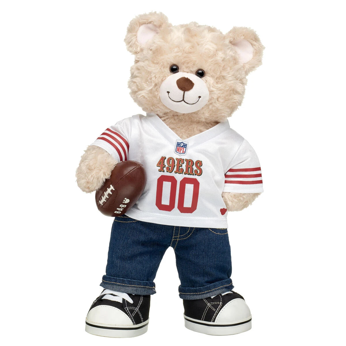 San Francisco 49ers Happy Hugs Teddy Bear Football Gift Set | Build-A-Bear® - US 8010