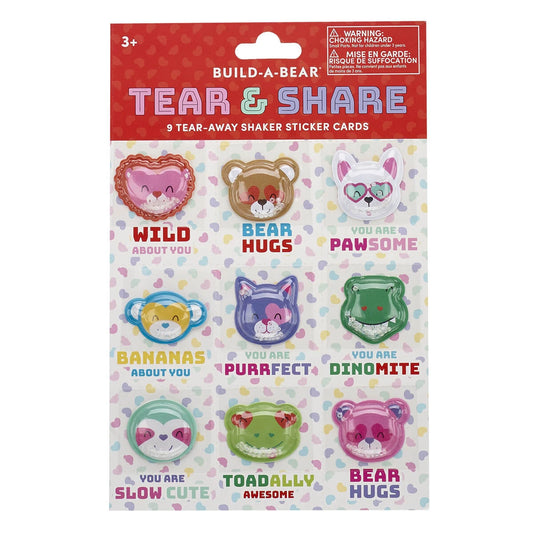 Valentine's Day Tear &amp; Share Sticker Set | Build-A-Bear® - US 6586