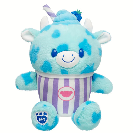 Blue Raspberry Cow Slushie Plushie w/ Lei Necklace | BAB - US 6058