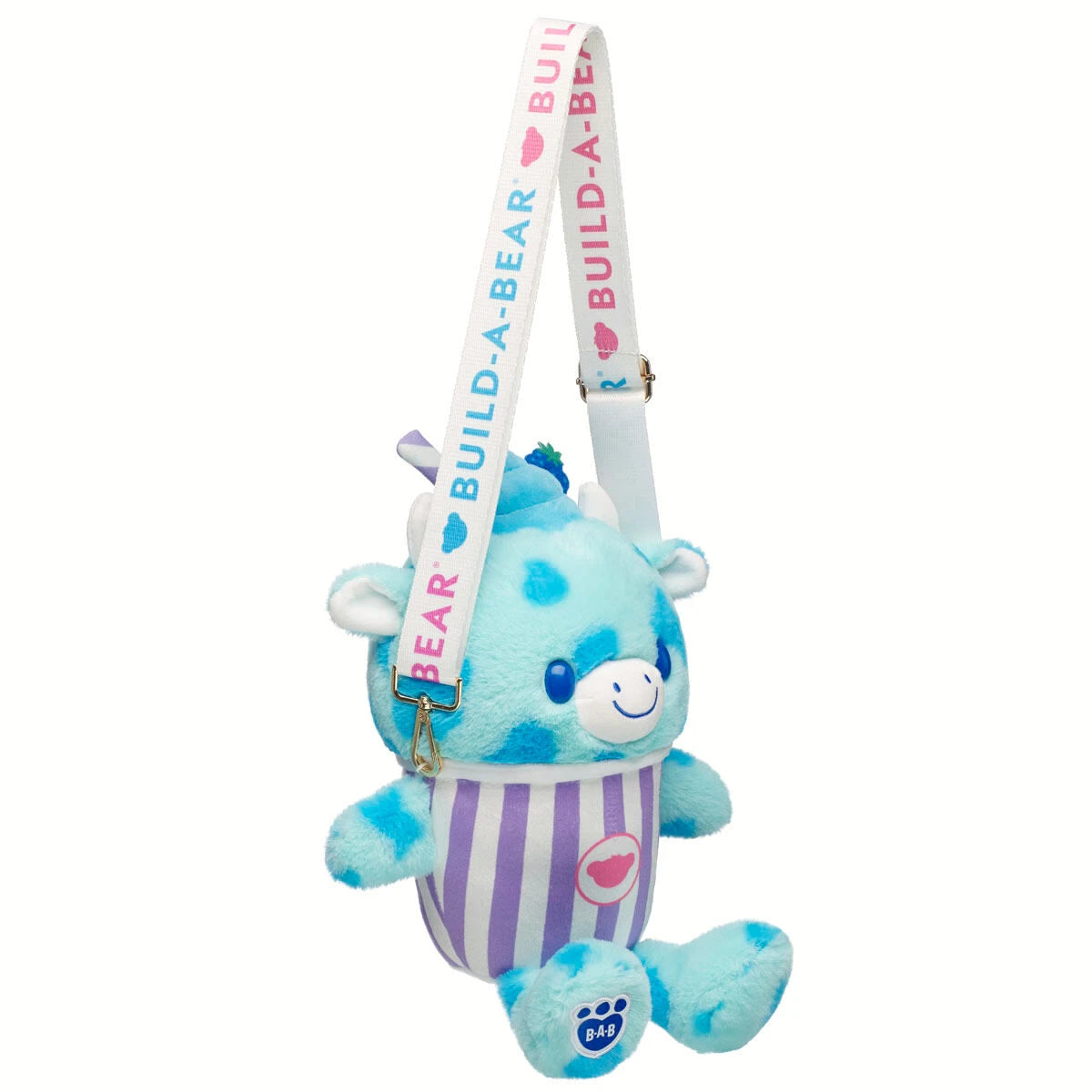 Blue Raspberry Cow Slushie Plushie w/ Carrying Strap | BAB - US 4250