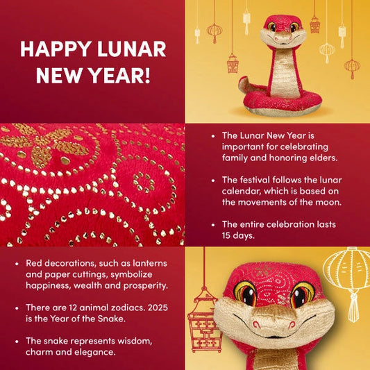 Lunar New Year Red and Gold Snake Stuffed Animal | Build-A-Bear® - US 3222