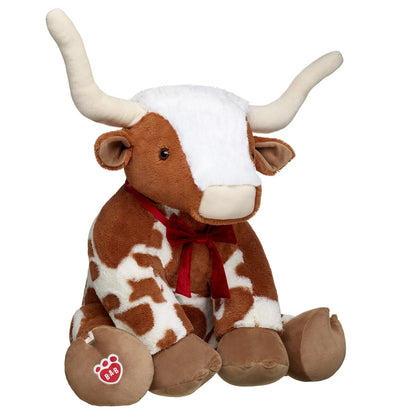 Giant Longhorn Cow Plush &amp; Red Gifting Bow | Build-A-Bear® - US 6757