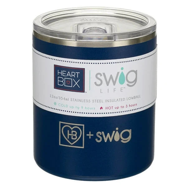 12 oz. HeartBox x Swig Life Navy Insulated Lowball | Build-A-Bear® - US 2763