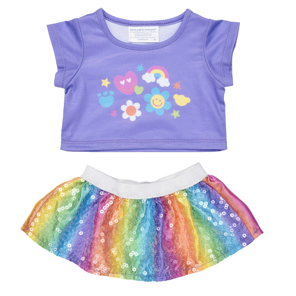 Rainbow Stripes Teddy Bear Gift Set | Build-A-Bear - US 2991