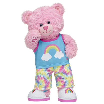 Pink Cuddles Teddy Bear Rainbow PJs Gift | Build-A-Bear - US 4854