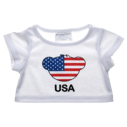 Happy Hugs Teddy Bear USA T-Shirt Gift Set | Build-A-Bear - US 8301