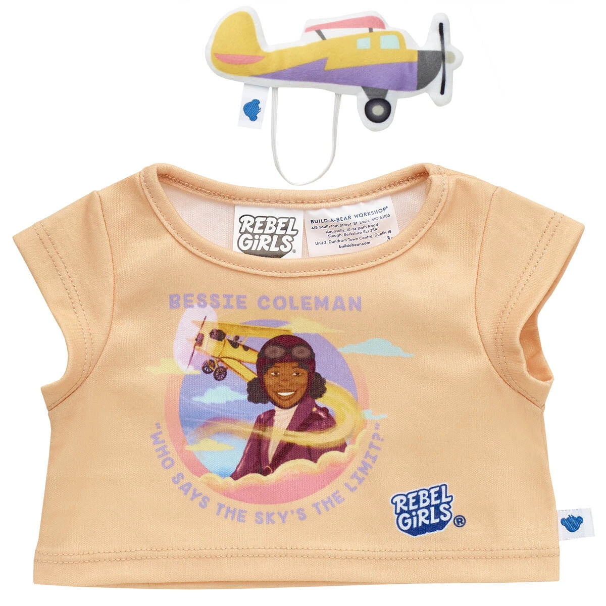 Rebel Girls Bessie Coleman T-Shirt | Shop at Build-A-Bear® - US 4349
