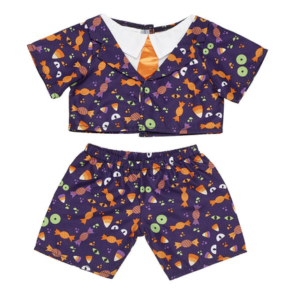 Halloween Suit w/ White Collars &amp; Orange Tie | Build-A-Bear® - US 2930