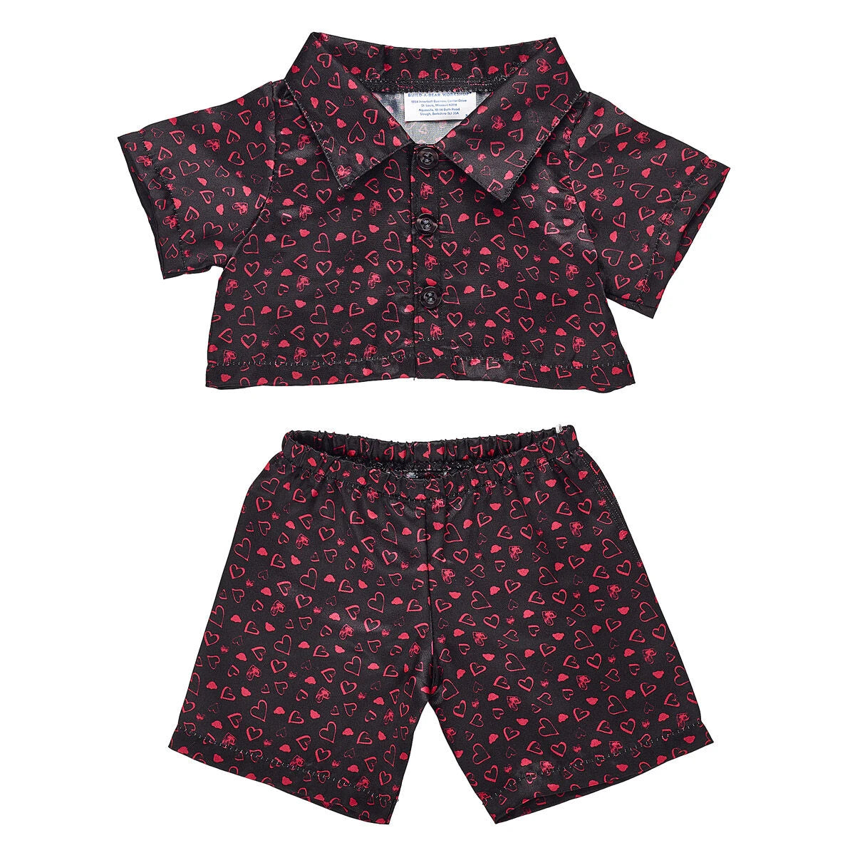 Black Heart Satin Pajamas for Stuffed Animals | Build-A-Bear® - US 1695
