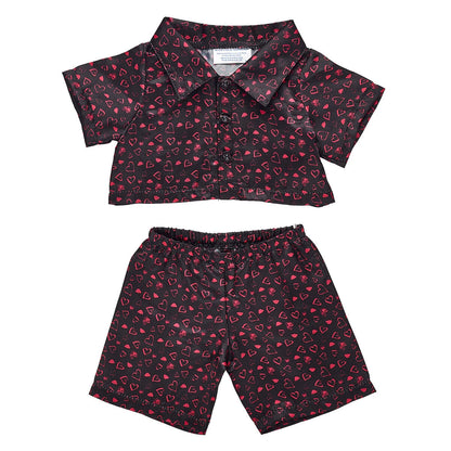 Black Heart Satin Pajamas for Stuffed Animals | Build-A-Bear® - US 1695