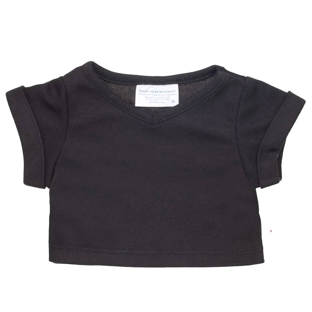 Online Exclusive Black V-Neck T-Shirt | Build-A-Bear - US 2221