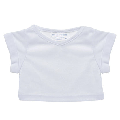 Online Exclusive White V-Neck T-Shirt | Build-A-Bear - US 7964