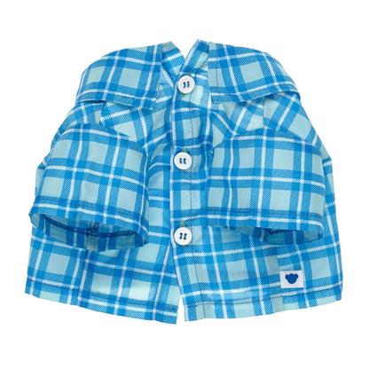 Blue Check T-Shirt for Stuffed Animals - US 7739