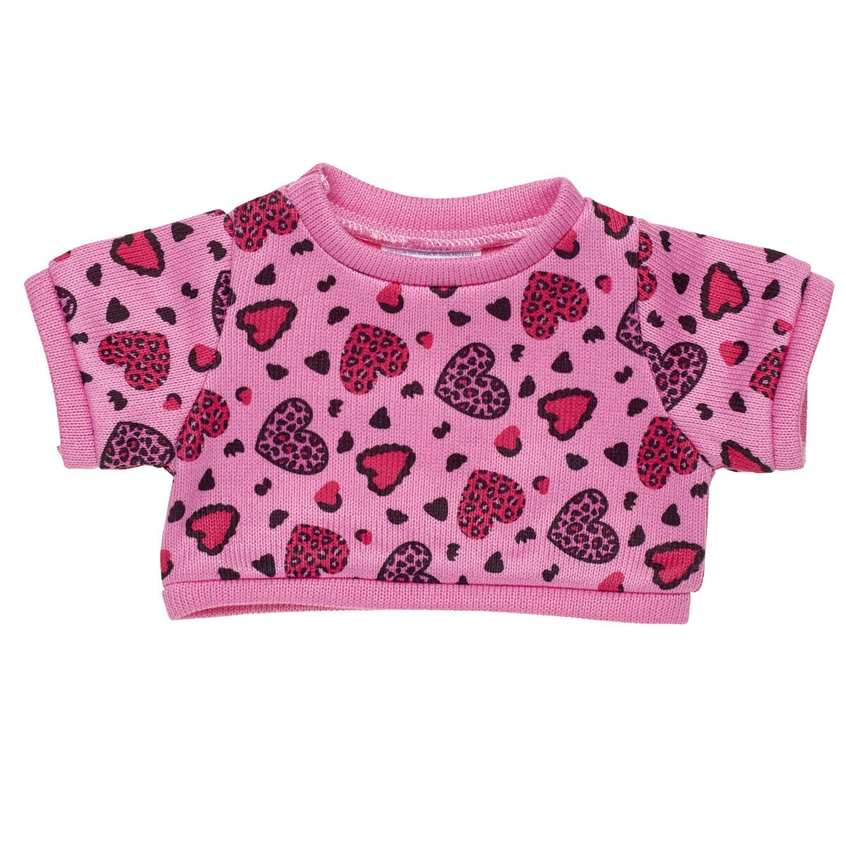 Leopard Print Heart Sweater | Build-A-Bear - US 9761